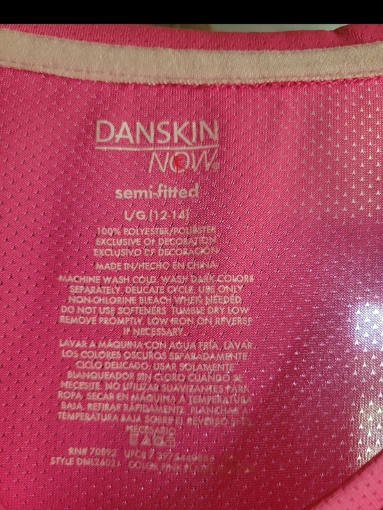 Custom Made Danskin Now Hot Pink Athletic Shirt with White Logo Breast Cancer - Picture 3 of 4